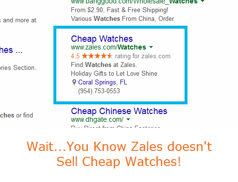 Zales doesn't sell cheap watches