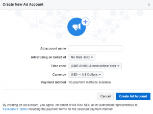 Create New Ad Account